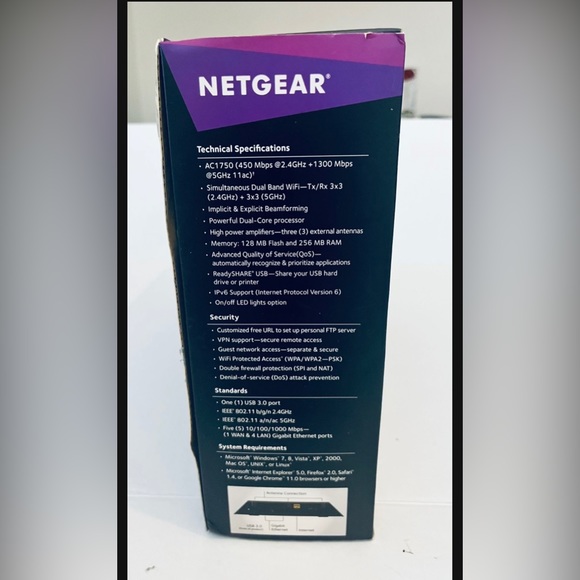 Netgear Nighthawk AC1750 Smart WiFi Router - Picture 6 of 7
